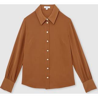 Reiss Reiss Gianna silkeskjorte med prægede knapper - EU 38 (UK 10)