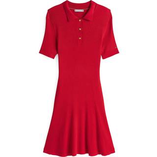 Ribbed Mini Polo Dress
