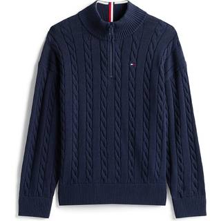 Tommy Hilfiger Tommy Hilfiger strikket trøje med halv lynlås og kabel