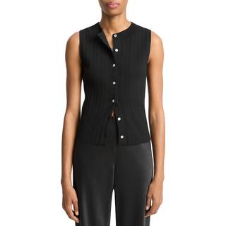 Vince Ribbed-knit cotton top - black - S