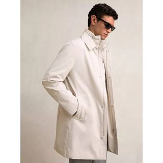 Reiss Reiss Light Stone Logan Hybrid Removable Funnel Neck Overcoat