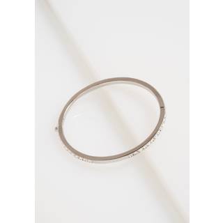 Ted Baker Silver Claudia Pavé Hinged Bangle - Silver - 6.7cm