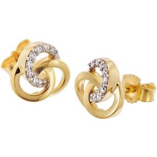 trendor 68439 Damen-Ohrringe Gold 333/8K Zweifarbige Ohrstecker