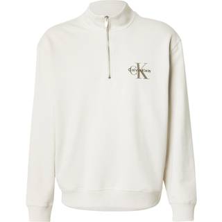 Calvin Klein Jeans Half Zip Sweatshirt Chalk