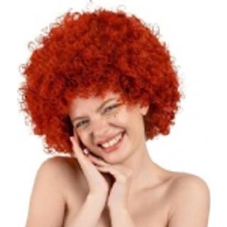 1 stk. Afro Paryk Rødt Krøllet – Naturligt look, perfekt til fest og hverdag.