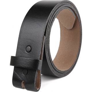 F&L Klassisk bælte til spændemænd klik på rem fuld korn et stykke læder ingen spænde 1 1/2 """" bredt lavet i USA 1288 sort størrelse 52-xx