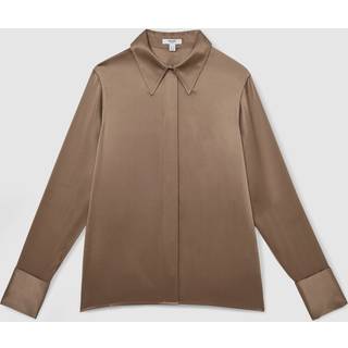 Reiss Reiss Ameira Silke Satin Skjorte med Skjortstolpe - 44