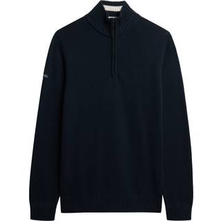 Superdry Superdry Blue Cotton Half Zip Knit Jumper