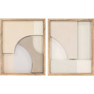 Billede med LED Home ESPRIT polystyren Træ MDF 40 x 3,8 x 50 cm