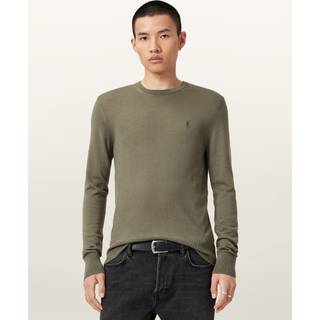 All Saints AllSaints Green Mode Merino Wool Crew Neck Jumper