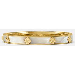 Kate Spade Kate Spade White Spade Flower Hinged Bangle