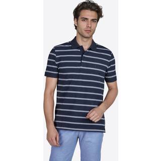 Pierre Cardin Herren Polo-Shirt blau gestreift