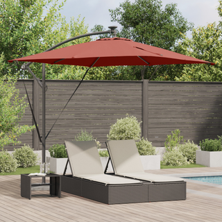 Kantilever bananparasol med lås Terrakotta 249 x 249 x 250 cm