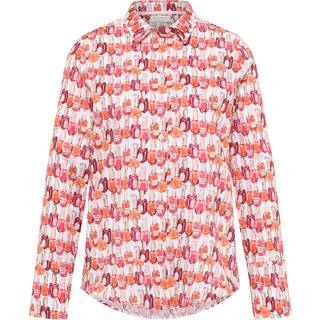 shirt-blouse in red printed