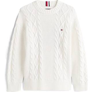 Mixed Knit Intarsia Back Logo Jumper