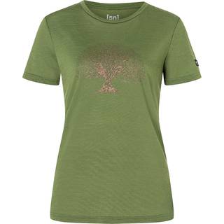 super.natural Women's Tree of Knowledge Tee Merino-shirt Damer størrelse S farve olivengrøn