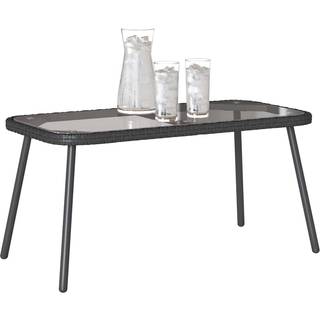 Kaffebord Sort 90x45x42 cm Polyrattan