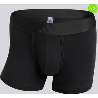 adidas 2-pak Active Flex Cotton 3 Stripes Low Rise Trunk - Black - Medium