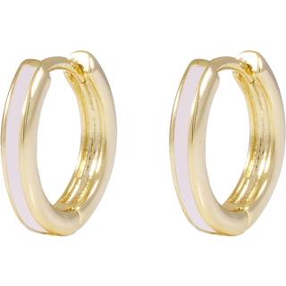 Snö Of Sweden Domino Thin Hoop Earring Gold/Pink