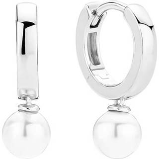 Lund Copenhagen øreringe i sølv med syntetisk perle