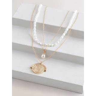 Next Perleeffekt 3 lag halskæde