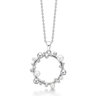 Mads Z Bubbles n´ Pearls halskæde i sølv med perle