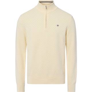 GANT Herre Sweater med mikrotekstur og halv lynlås (XXL) Hvid