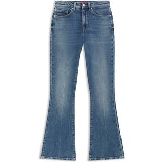 Skinny fit jeans med svaj i benene i blå denim med stræk