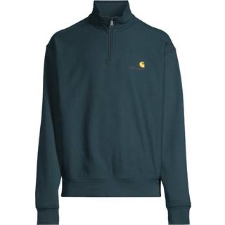 Carhartt WIP Half Zip American Script Half-Zip Sweater - M - deep lagoon