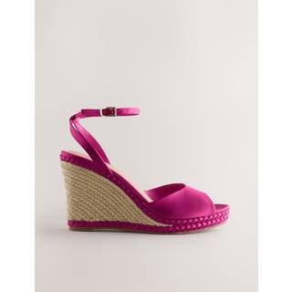 Next Pink Satin Plaited Wedge Heels