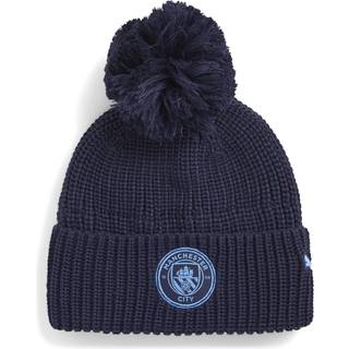 PUMA Manchester City Essentials Beanie Youth, Accessories, Navy/Light Blue, OSFA - Light Blue - OSFA