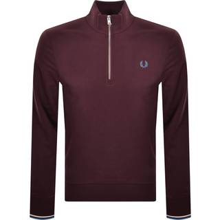 Fred Perry Half Zip Sweatshirt Burgundy