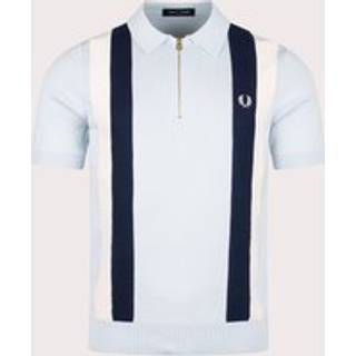 Fred Perry Multi Textured Knit Polo Blue