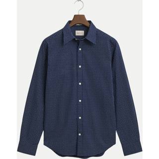 GANT Herre Regular Fit Micro Print Shirt (M) Blå