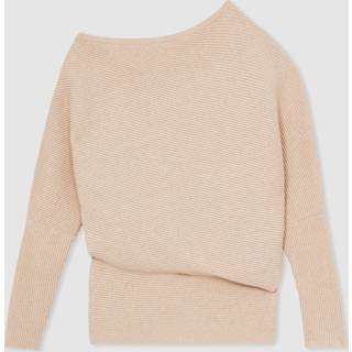 Reiss Reiss Oatmeal Neutral Lorna Asymmetric Draped Knitted Jumper