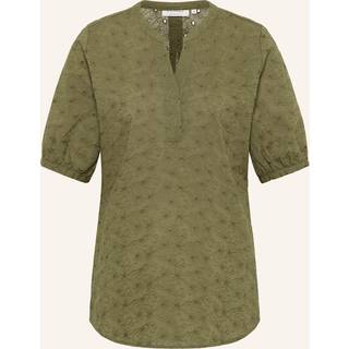 slip-on blouse in olive structured