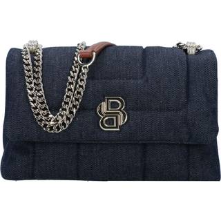 Quiltet skuldertaske i denim med dobbelt B-monogram