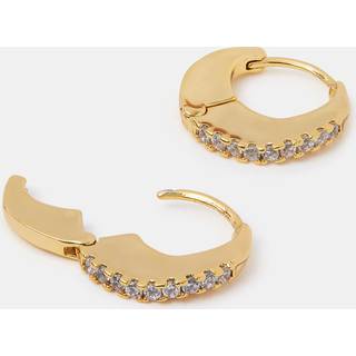 Accessorize Accessorize 14karat Guld-belagte, chunky diamantformede hoop-øreringe