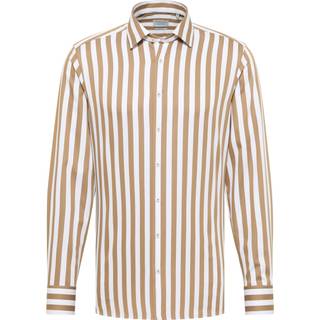 SLIM FIT Shirt in taupe striped