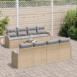 Havesofa Sæt Beige 55 x 55 x 37 cm polyrattan