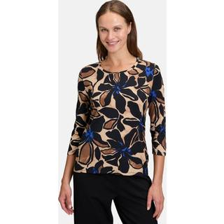 T-shirt Blomstret Print - Sort Blå
