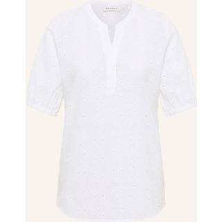 slip-on blouse in white structured