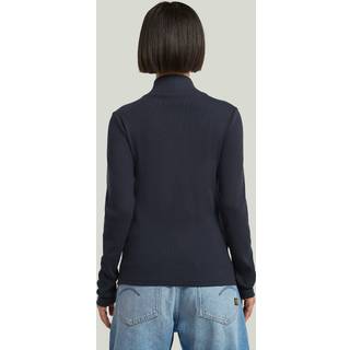 A-Line Slim Mock T-Shirt - Dark blue - Women