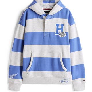 Tommy Hilfiger Tommy Hilfiger Blue Varsity Stripe Concealed Placket Hoodie