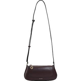 Long Zip Crossbody Bag - Brown - One Size