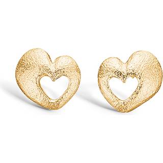 Blossom forgyldte mat hamret hjerte ørestikker