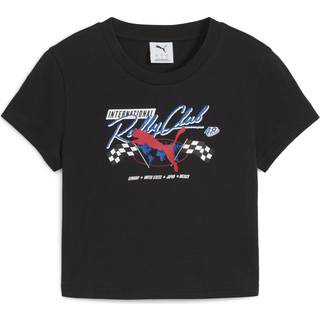 PUMA GRAPHICS Moto Baby Tee Women, Clothing, Black, L