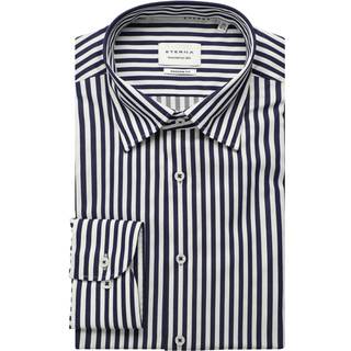 MODERN FIT Shirt in dark blue striped