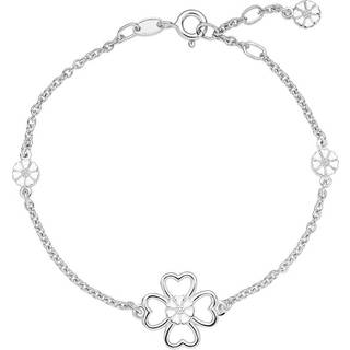 Lund Copenhagen Marguerit armbånd med firkløver i sølv