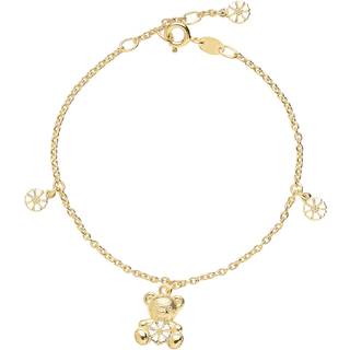 Lund Copenhagen Marguerit armbånd med bamse i forgyldt